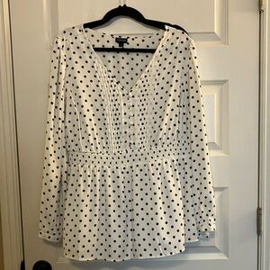 Torrid Polka Dot Long Sleeve Blouse